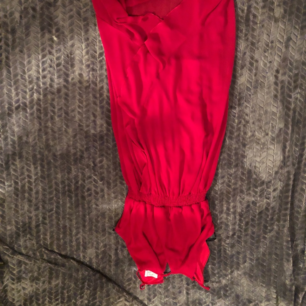 MAXI RED FLUFFY DRESS